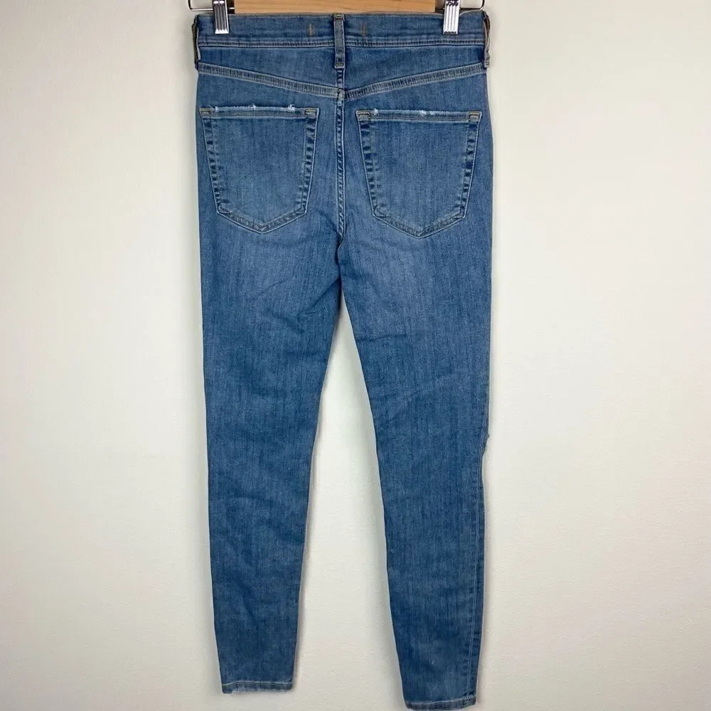 Free People High Rise Distressed Skinny Jeans
